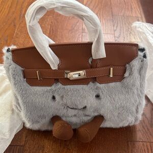 Arovya Jellykin Handbag - Gray and Brown